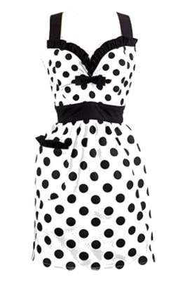 Delantal Dotty Delight Negro Blanco Anfitriona Ducha Amiga Madre Regalo Martha Stewart Foto 1 de 3