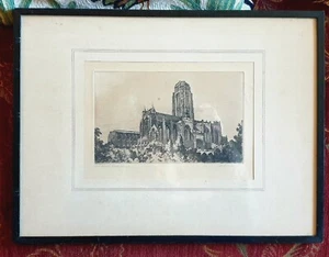 Liverpool Cathedral Original etching by Edgar James Mayberry Signed (A Simes) - Picture 1 of 4