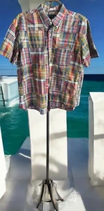 LK NW Ralph Lauren Short Sleeve Madras Shirt Boys Sz 16 XL Free S/H Of - Picture 1 of 3