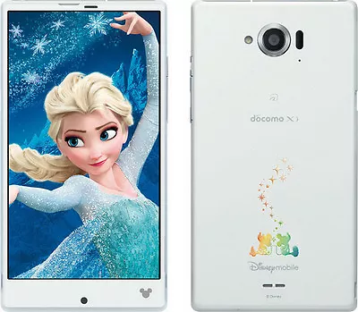 DOCOMO SHARP SH-02G AQUOS DISNEY FROZEN PHONE ANDROID SMARTPHONE UNLOCKED NEW - Image 1 of 4