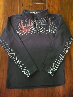 Spyder Niño Pullover 1/4 Cremallera Manga Larga Camisa XL Negro Rojo Algodón Foto 1 de 4