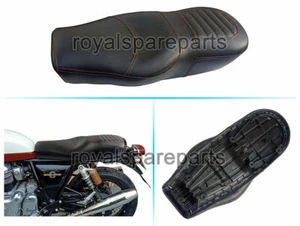 Adapté Pour Royal Enfield Noir Cuir Double Siège Pour Gt & Intercepteur 650 - Photo 1/8