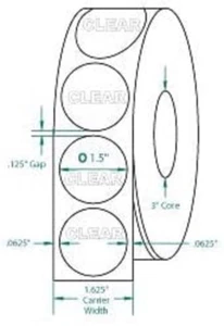 Compulabel Tab Seals, 1 1/2" Circle, Translucent, 4000/Roll, (2 Pack) - Picture 1 of 1