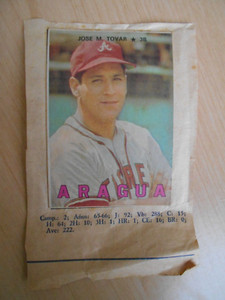 Rare Card #76  JOSE M. TOVAR Topps/Venezuela 1967   REMOVED FROM/ALBUM