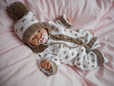 Garnitur Babygarnitur Ausfahr Strick Baby Garnitur 49/53 Reborn Baby