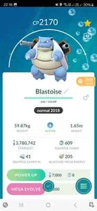 Blastoise ( Caught In 2018 ) Pokemon Trade Go - Picture 1 of 2