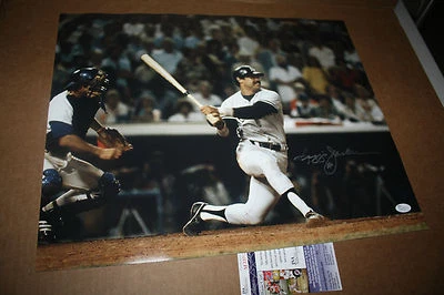 NY YANKEES REGGIE JACKSON SIGNED 16X20 PHOTO "MR OCTOBER" 77/78 WS CHAMPS JSA  - Image 1 of 2