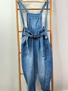 One Teaspoon Denim Overalls Womens 25 Blue Sleeveless Relaxed Fit Slim Leg - Picture 1 of 10