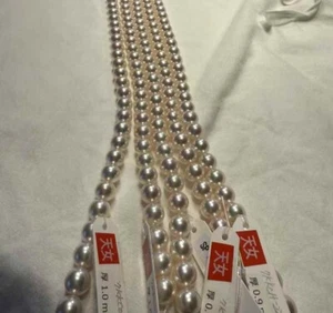 Rare Largest size 9.5-10mm Tennyo certificate Japanese Akoya pearl necklace - Foto 1 di 4