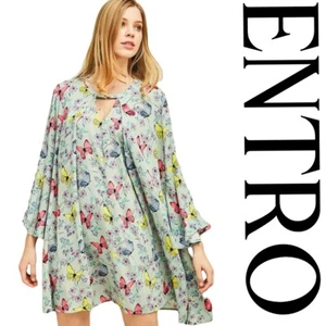 SML ENTRO SAGE MARIPOSAS SON GRATIS Boho Cerradura Swing Vestido BHCS - Imagen 1 de 5