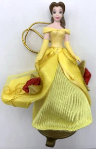 2002 Belle Christmas Ornament Yellow Dress Roses Spinner Base Stand Beauty Beast - Picture 1 of 5