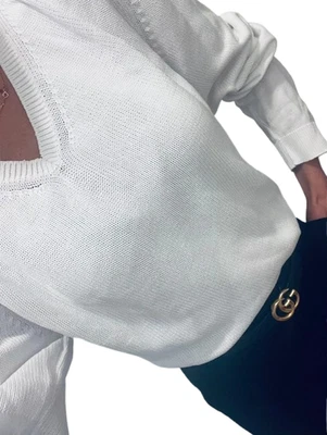 Белый шерсти Valentino вязаный свитер Sz. L/XL - Изображение 1 из 4