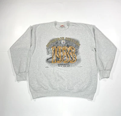 Vintage Pittsburgh Steelers Super Bowl Crewneck Size XL Nutmeg NFL 90s USA Rare - Image 1 of 4