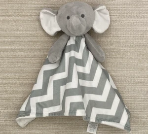 CARTERS Sicherheitsdecke grau weiß ELEFANT ZickZack Streifen Chevron Lovey Toy - Bild 1 von 7