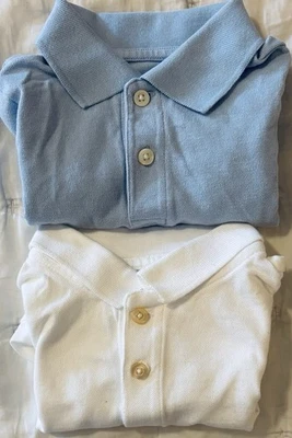 Pair Of Children’s Place 3T Boys Polo Shirts, White & Light Blue - Image 1 of 4