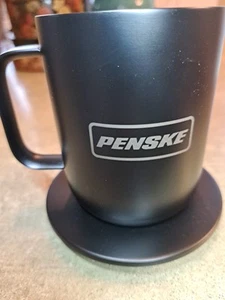 Penske Trucking Logo Black mug with Warmer Plate Ember brand - Picture 1 of 5