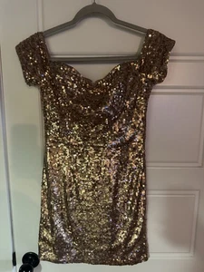 Kleid The Population Damen Soft Gold Minikleid Größe M 218 $ - Bild 1 von 5