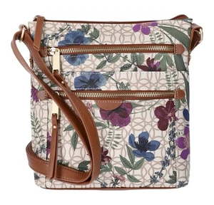 Time And Tru Norah Handtasche bunt Blumen Blumen Crossbody Reißverschluss Tasche Neu mit Etikett - Bild 1 von 18