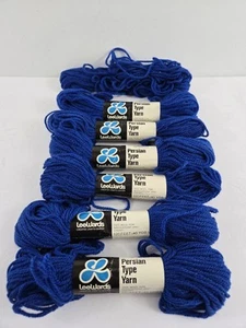 6 LeeWards Vintage Persian Type Yarn Needlepoint 100% Wool 40 Yard lot Blue - Picture 1 of 4