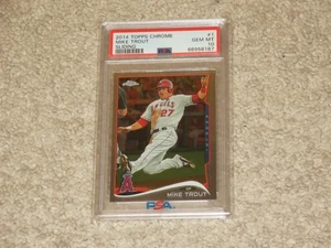 Mike Trout 2014 Topps Chrome #1 LA Angels Sliding MVP Angels PSA 10 GEM MINT - Picture 1 of 2