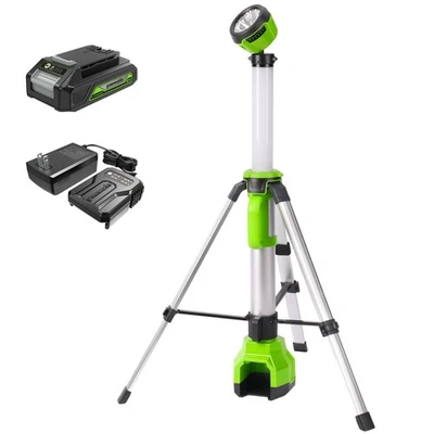 Greenworks 24V Work Light with Tripod Stand Max 2200 Lumens 4 Modes Extendable - Image 1 of 4