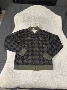 Nike Manchester United Jacket Track Olive Green Checkered Soccer Small - Picture 1 of 10