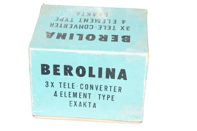 Berolina 3x Tele Converter for Exakta w/Orginal Box Case 2x Cap Mint - Image 1 of 4