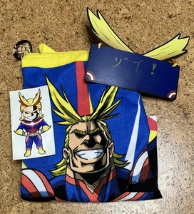 My Hero Academia ALL MIGHT PLUS ULTRA Set = Handtuch mit Etikett + Hängemütze, Aufkleber - Bild 1 von 21