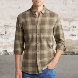 Camisa de Franela a Cuadros 14th & Union Nueva con Etiquetas Ajuste Ajustado Elastizado Grindle -Talla Mediana - Imagen 1 de 6