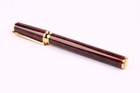 S.T Dupont Montparnasse Fountain Pen 18k Gold Nib Brown Marble Laquer STATEMENT