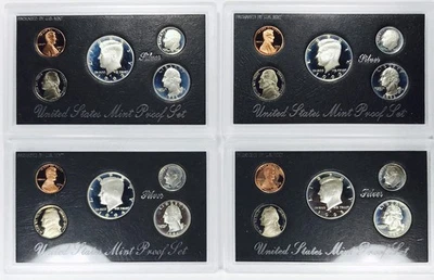 LOT OF 4 1992-1995 U.S. MINT SILVER PROOF SETS! A COMPLETE MUST HAVE! NR #G1637 - Image 1 of 4