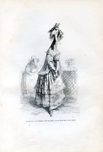 Grandville, Mrs. Giraffe.............. engraving...1842 - Picture 1 of 1