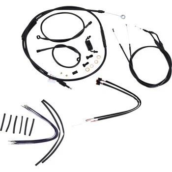 Kit de cabo e linha de freio Burly 12" macacos preto para 12-17 Harley Davidson FXD Dyna - Imagem 1 de 1