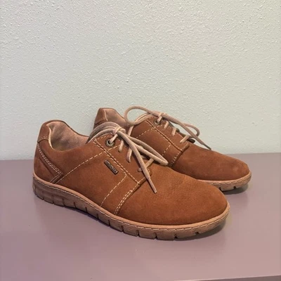 JOSEF SEIBEL Women's EU 37 US 6.5 Brown Leather Top Dry Tex Lace Up Shoes - Image 1 of 4