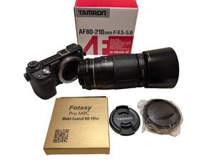 Teleobjetivo zoom Sony E-mount adaptado TAMRON 80-210 mm F/4,5-5,6. Nuevo en caja. - Imagen 1 de 12