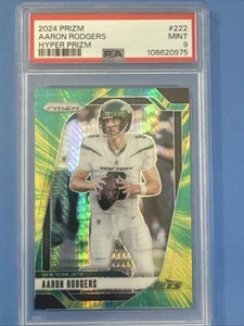 2024 Panini Prizm Aaron Rodgers #222 Hyper Prizm /180 PSA 9 POP 1 None Higherš„ - Picture 1 of 4