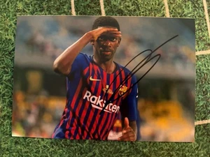 COA foto CERTIFICATO OUSMANE DEMBELE autografo firmato autograph signed photo - Foto 1 di 3