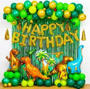 Juego de decoración para fiesta de cumpleaños de dinosaurio de 117 piezas para n - Picture 1 of 12