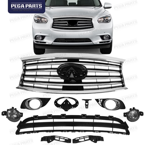 ⭐ FOR 2014-2015 INFINITI QX60 FRONT BUMPER UPPER GRILLE W/O PRE-CRASH W/O EMBLEM