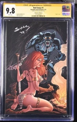 Red Sonja #1 GalaxyCon Edición B Virgin Dynamite CGC SS 9.8 Firmado Tim Seely Foto 1 de 2