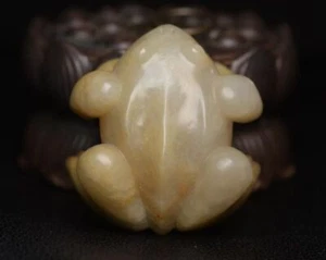 Natural Hetian Jade Handcarved frog Statue Pendant China 521 - Picture 1 of 9