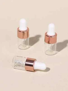 3 Stück 2 ml Mini Glas Tropfflaschen Rosegold Verschluss für Öle Geschenke - Bild 1 von 6