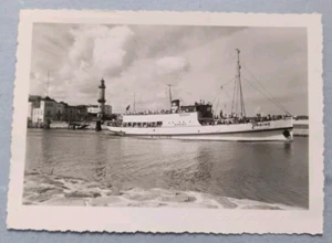 AK Warnemünde M/S "Undine" Gedser Feuerschiff Rostock Leuchtturm ~1960 Ostsee - Bild 1 von 2
