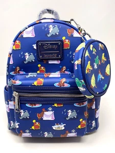 NWT! Loungefly Disney Princess Dogs AOP Mini Backpack & Coin Purse Set EXCLUSIVE - Picture 1 of 12