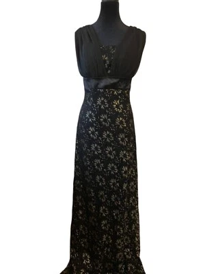 Eureka моды выпускного вечера подружки невесты вечеринки без рукавов кружева черный и золотой платье размер XL - Изображение 1 из 4