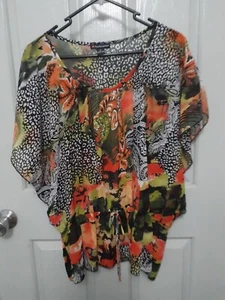 Vintage Fashion Fair Womens Butterfly Hippie Blouse Sz M - Picture 1 of 16