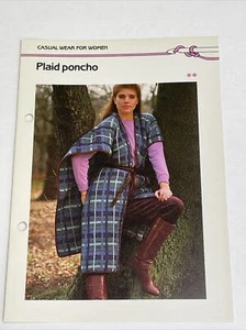 Women's Plaid Poncho Marshall Cavendish Crochet Pattern - Picture 1 of 4