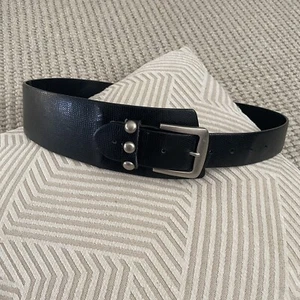 Black Billabong Boho Style Belt Small Snake Skin Effect PU Not Leather - Picture 1 of 7