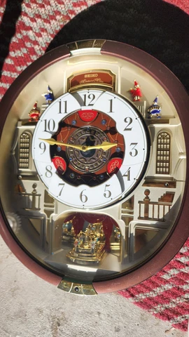 NWOB Seiko 24 Songs Melodies Motion Clock Swarovski Crystals #QXM554BRH TESTED Cover