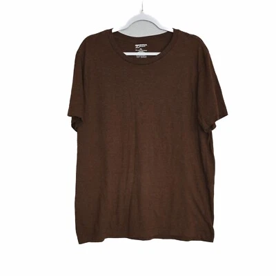 Arizona Jeans Mens Casual Brown T-Shirt Solid Round Neck Short Sleeve Size XXL - Image 1 of 4